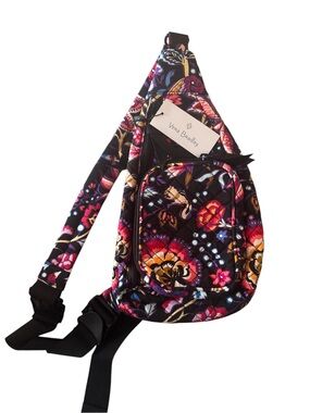 NWT Vera Bradley Mini Sling Backpack Foxwood Quilted Crossbody